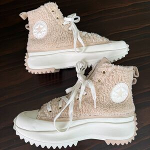 Size 8 Converse Run Star Hike Hi Sherpa Farro Women's Platform Sneakers A04258C